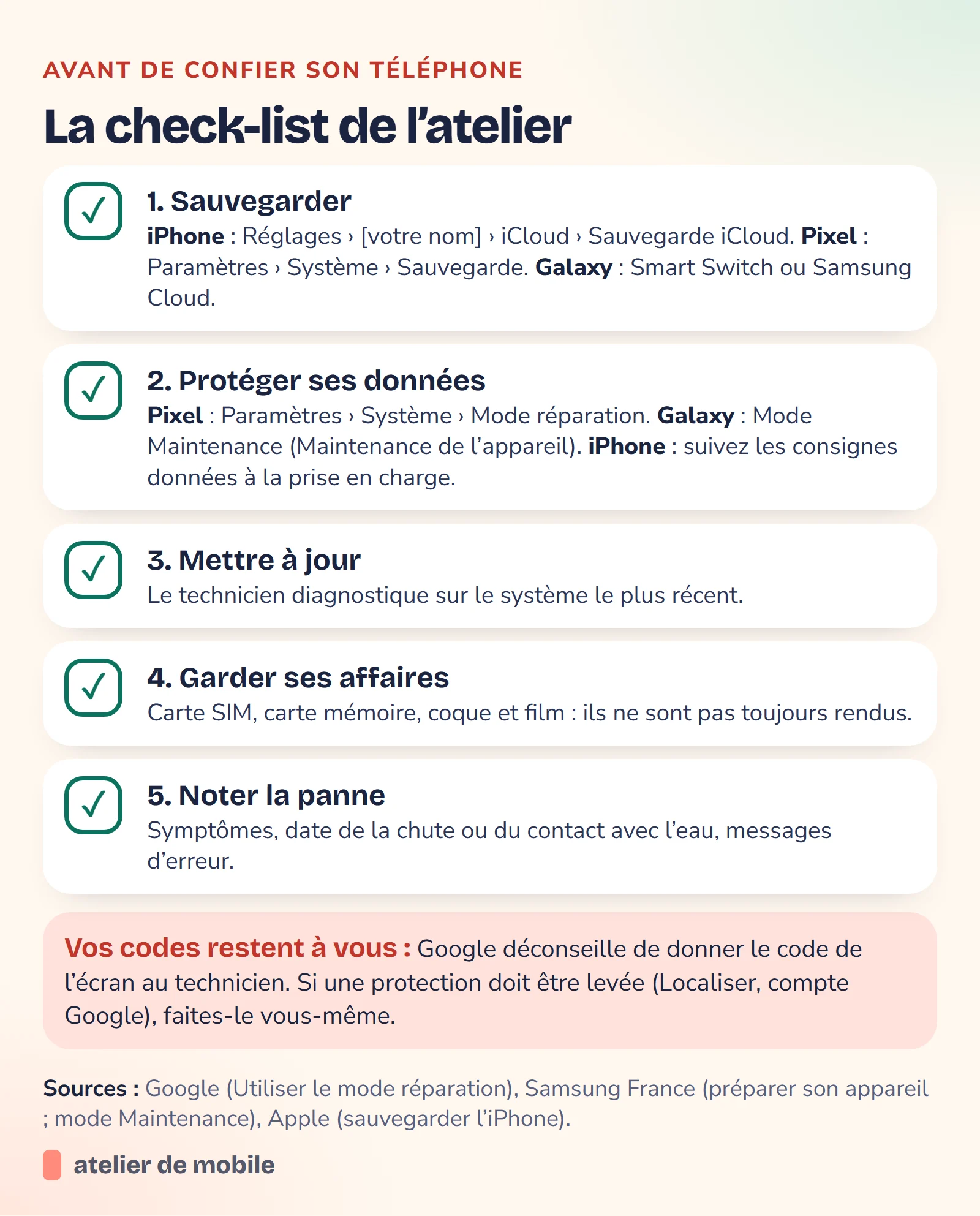 Check-list en cinq étapes avant de confier son téléphone à un réparateur